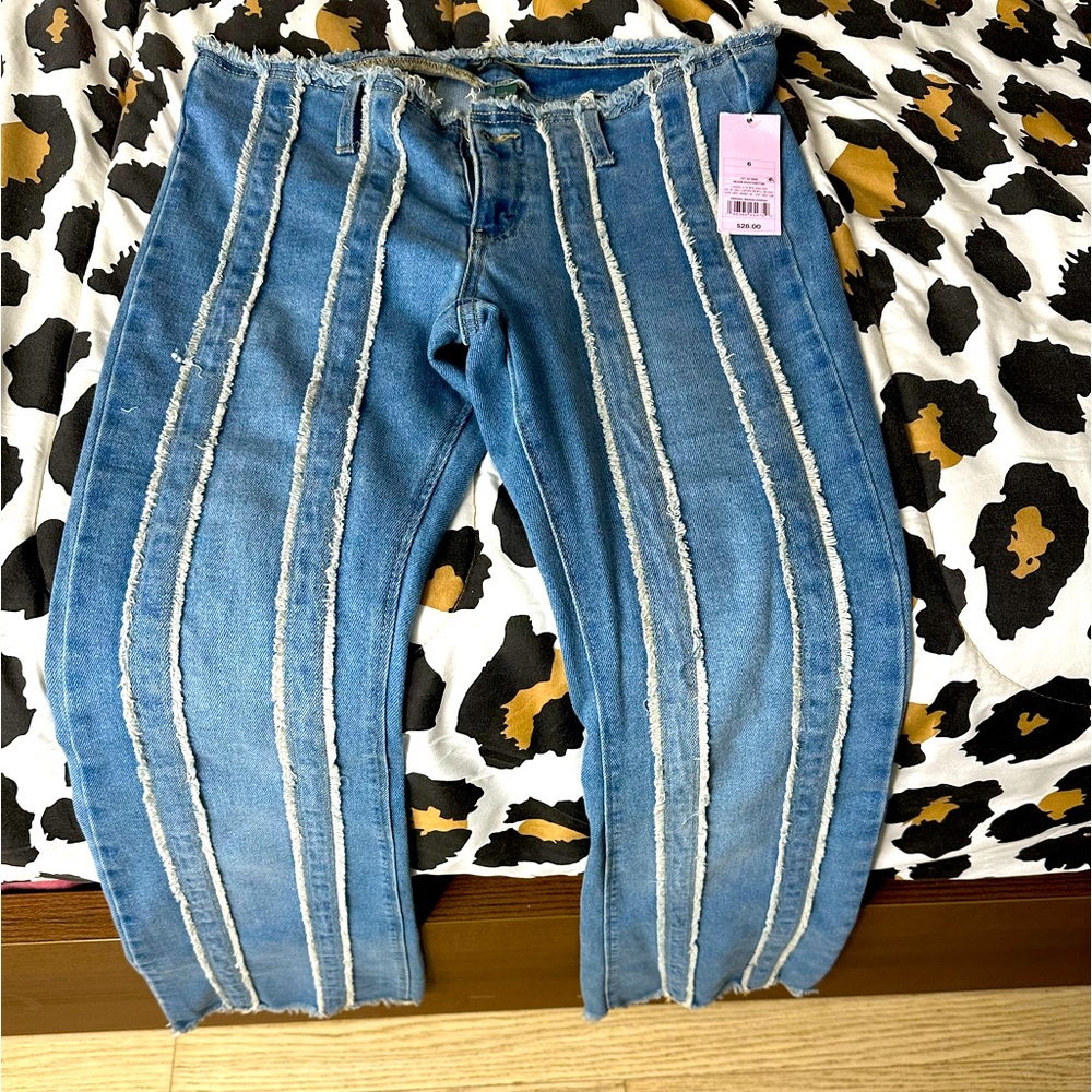 Wild fable Low Rise Frayed striped Jeans